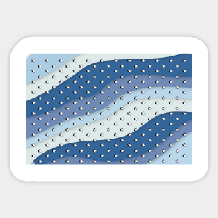 Blue Waves Retro VSCO Aesthetic  stars Sticker